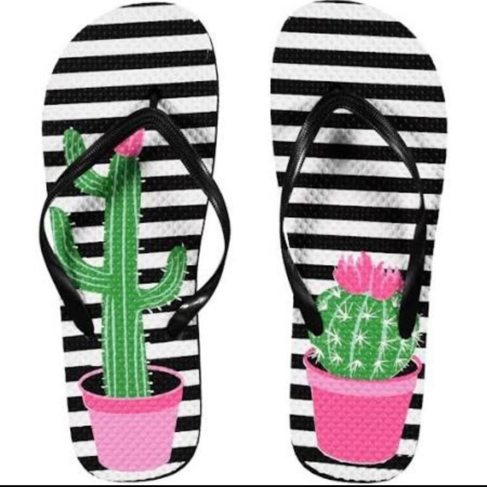 💥HOST PICK💥 Striped Cactus Flip Flops